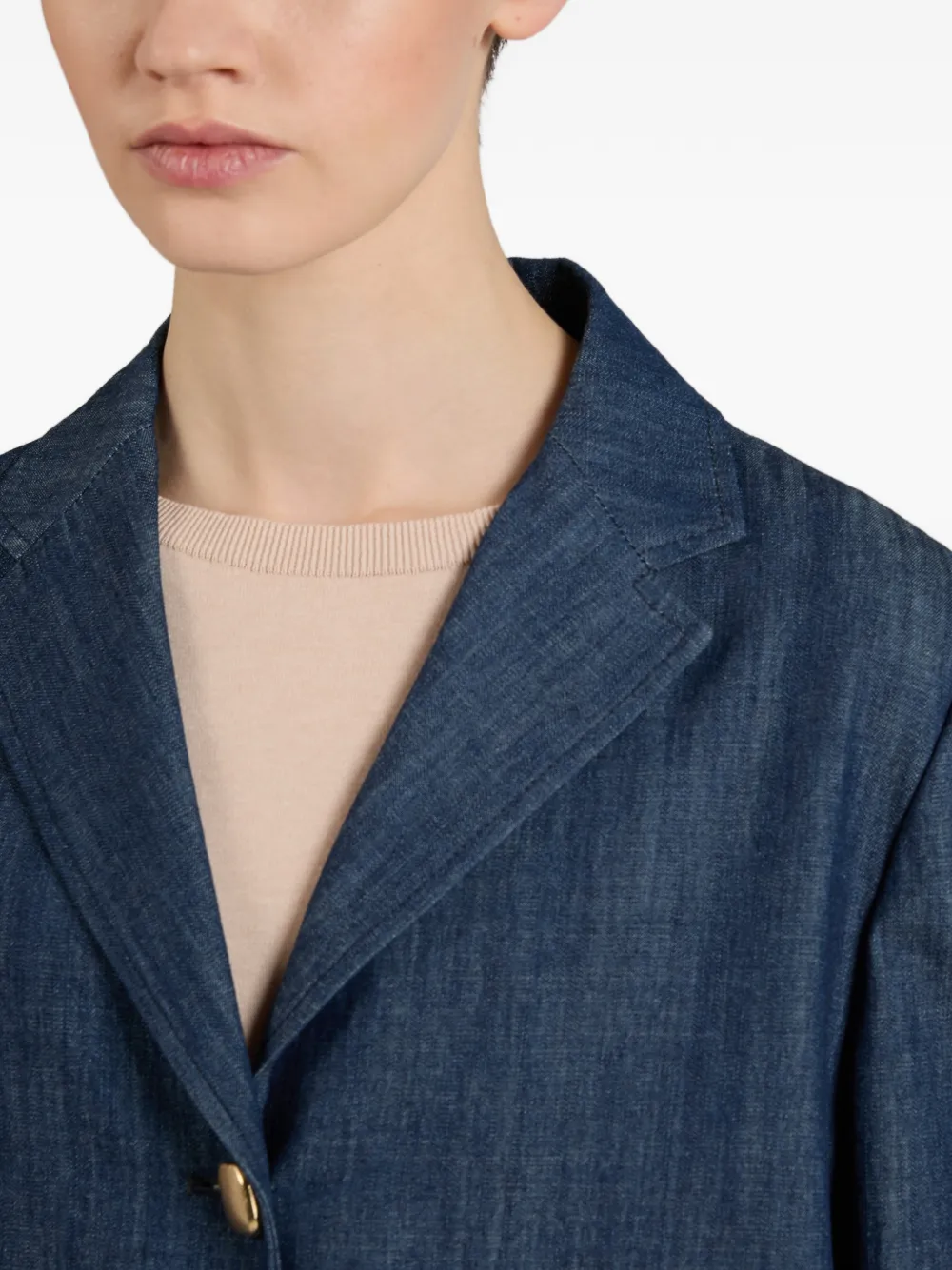 slowear Boxy blazer met knoopsluiting Blauw
