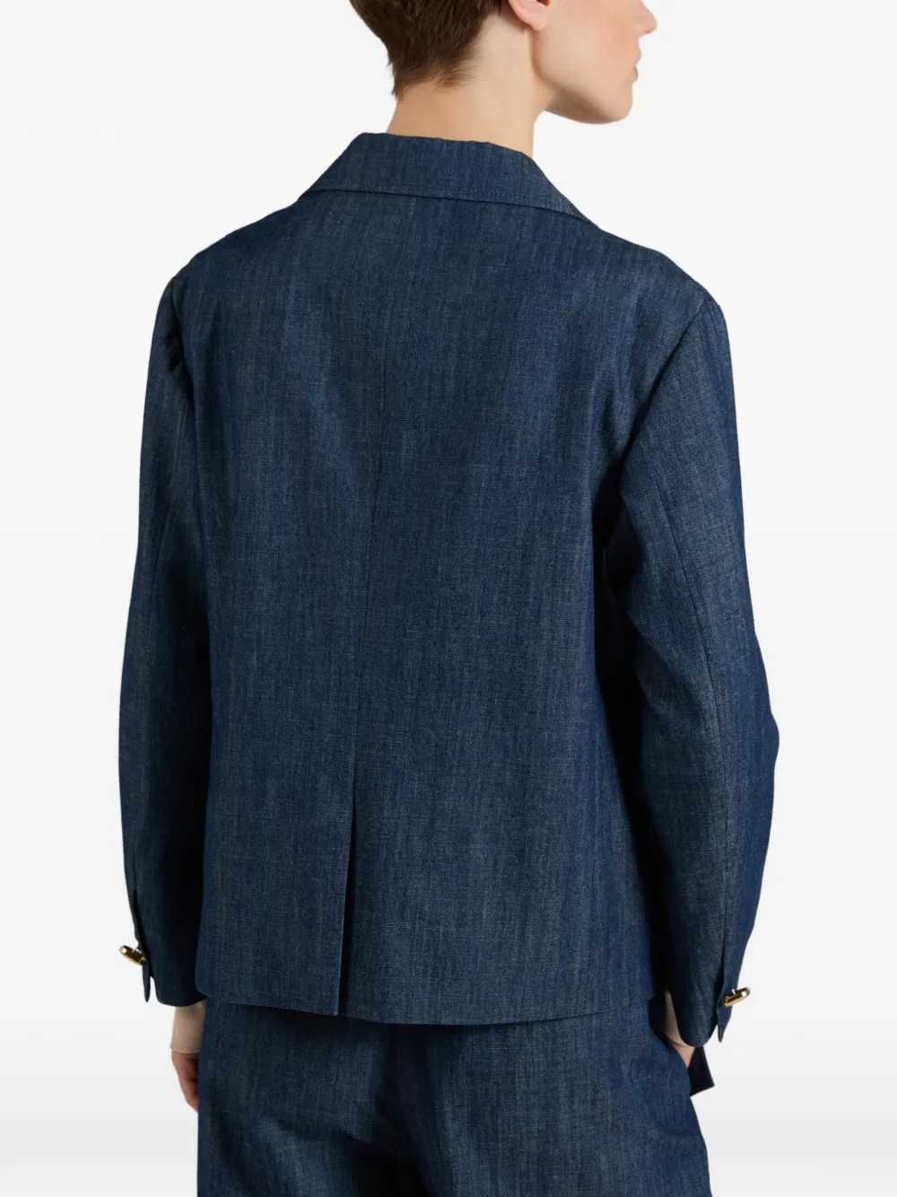 slowear Boxy blazer met knoopsluiting Blauw