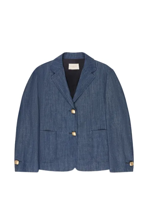 slowear boxy-fit button-fastening blazer
