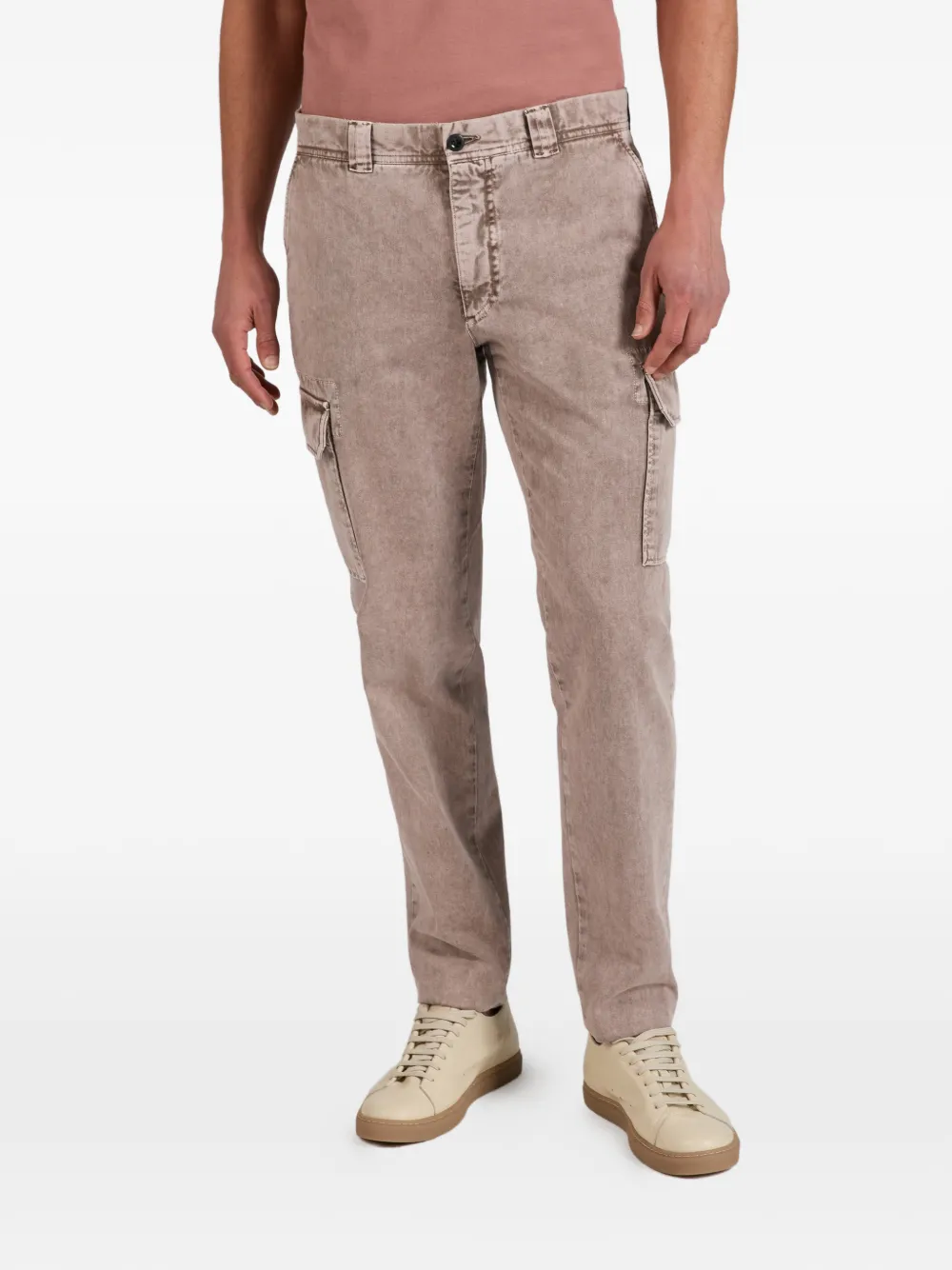 Incotex Cargo broek met riemlus Beige