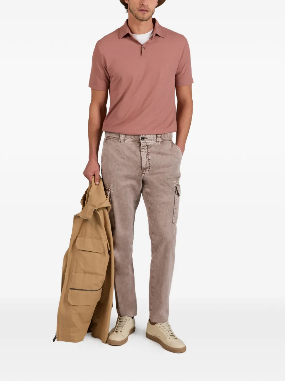 Incotex Cargo broek met riemlus Beige