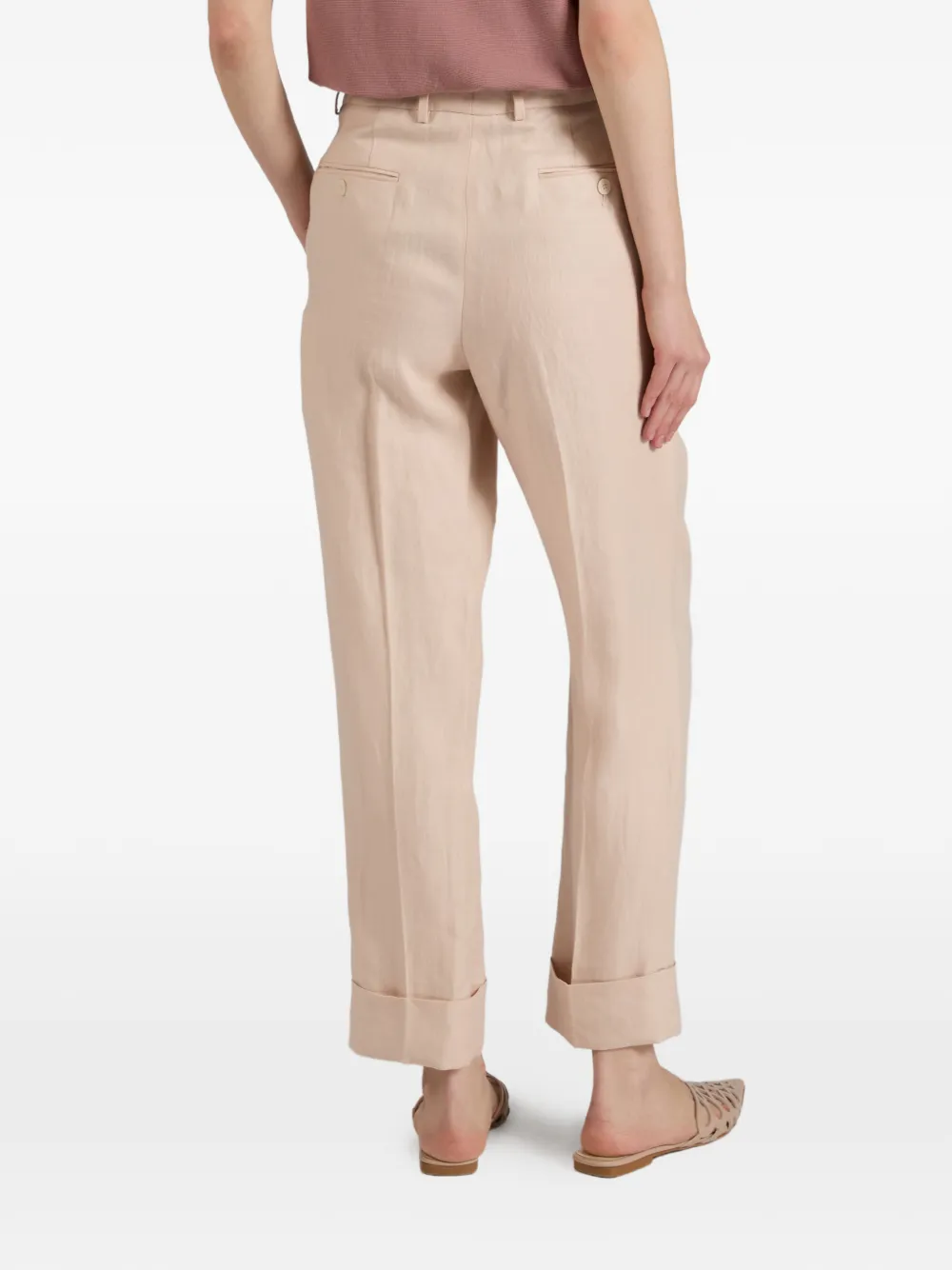 Incotex Regular broek met omgeslagen pijpen Beige
