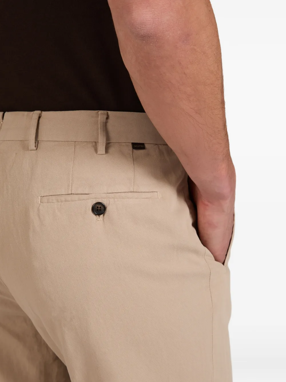 Incotex Plooibroek met toelopende pijpen Beige