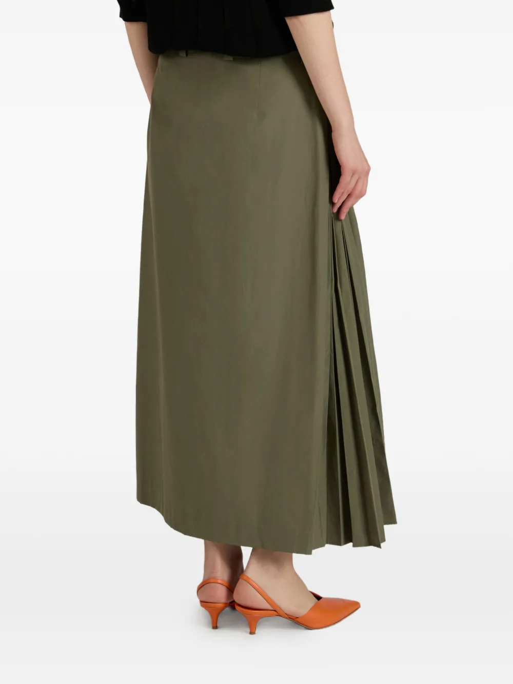 Incotex Geplooide maxi-rok Groen