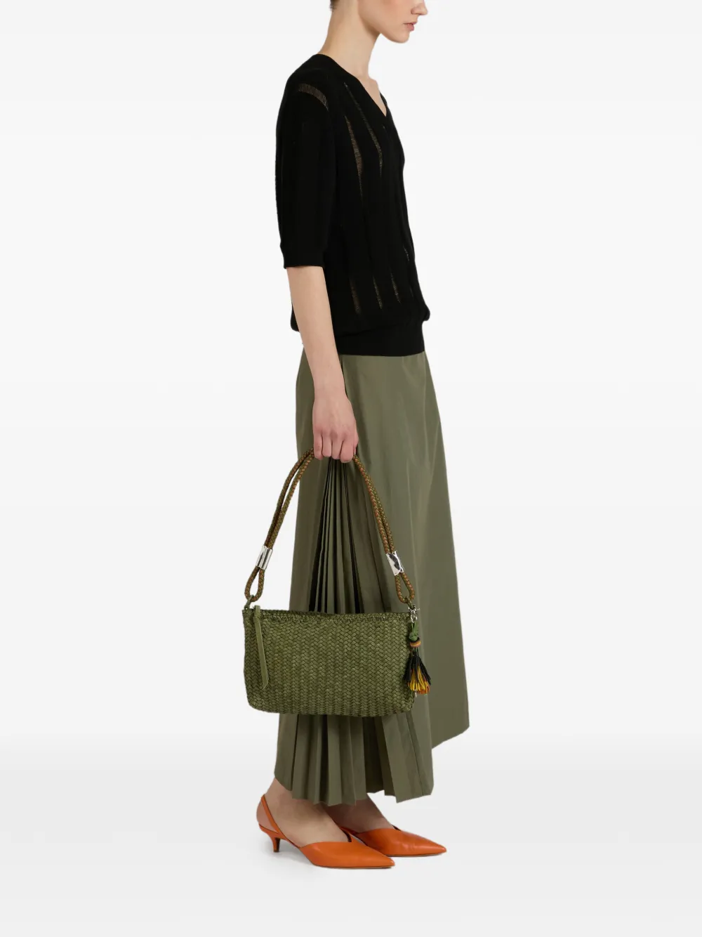 Incotex Geplooide maxi-rok Groen