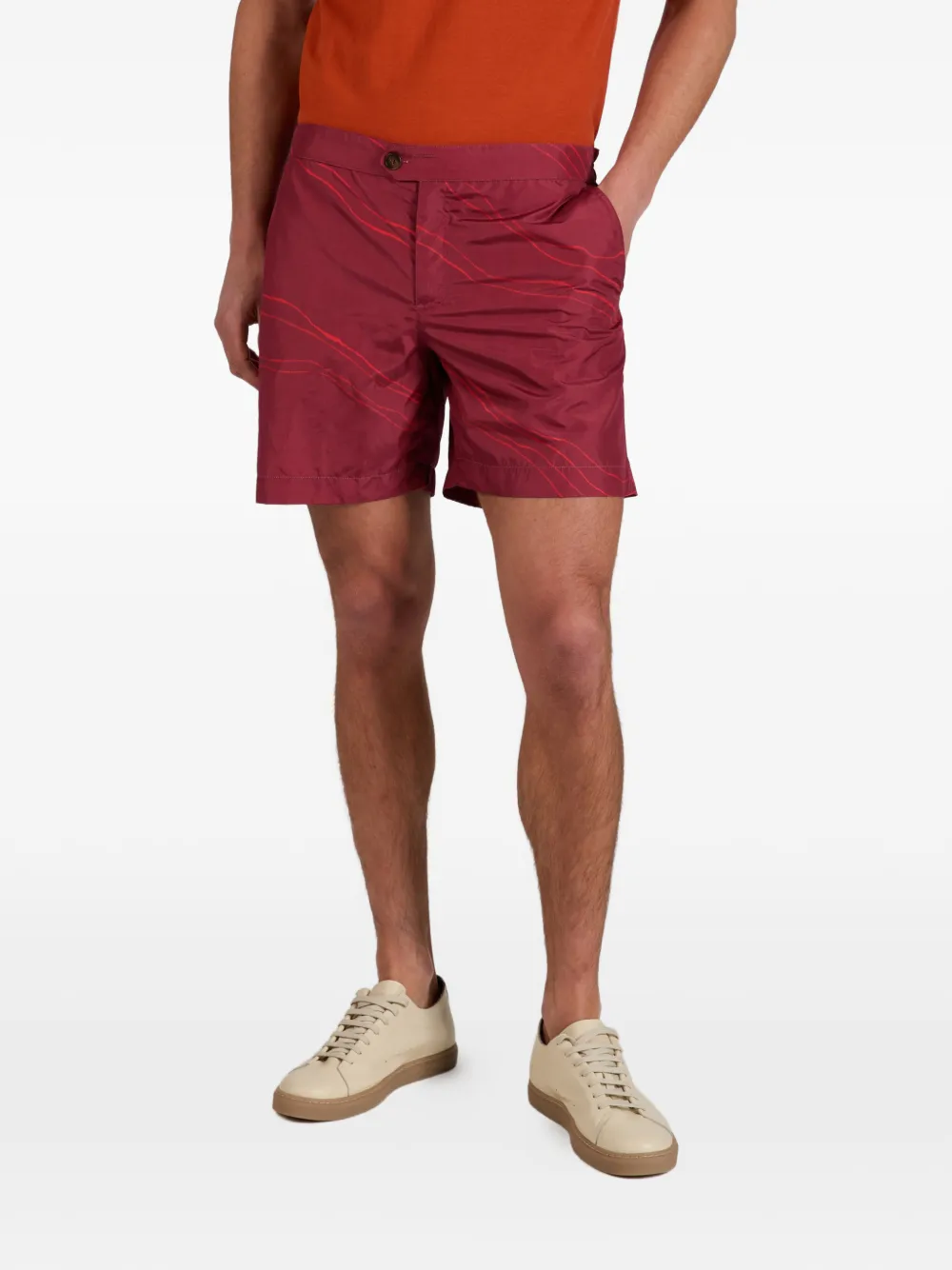  Slowear Short De Bain à Boutonnière - Rouge 