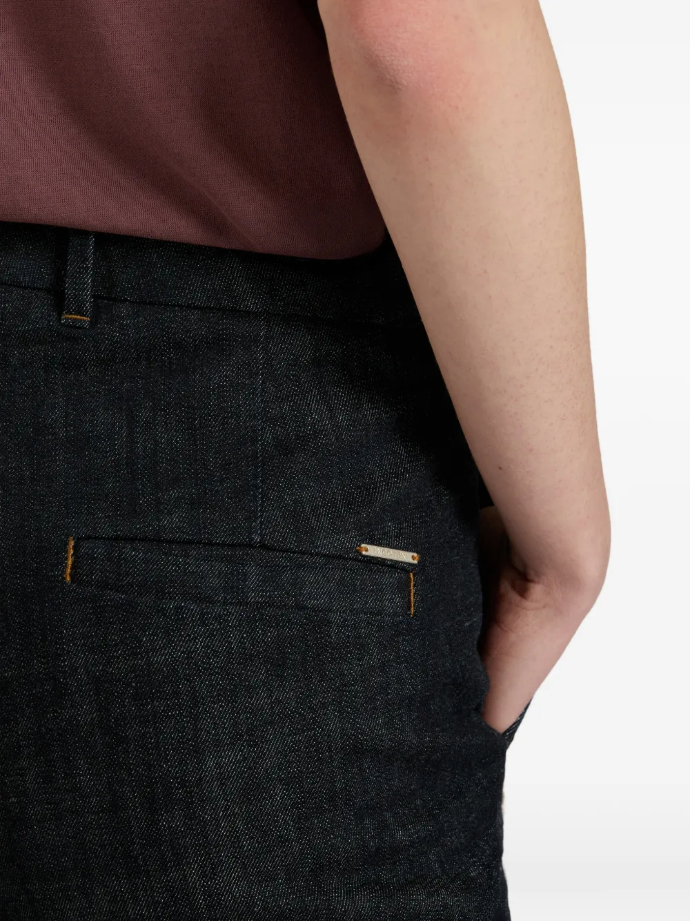 Incotex Slim-fit jeans met wijde pijpen Blauw