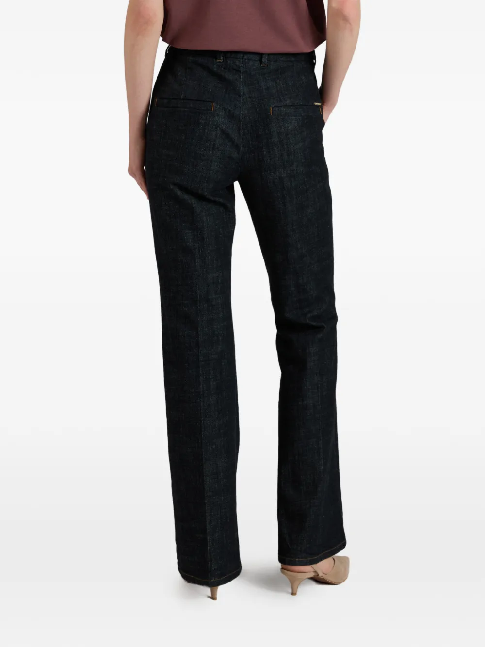 Incotex Slim-fit jeans met wijde pijpen Blauw