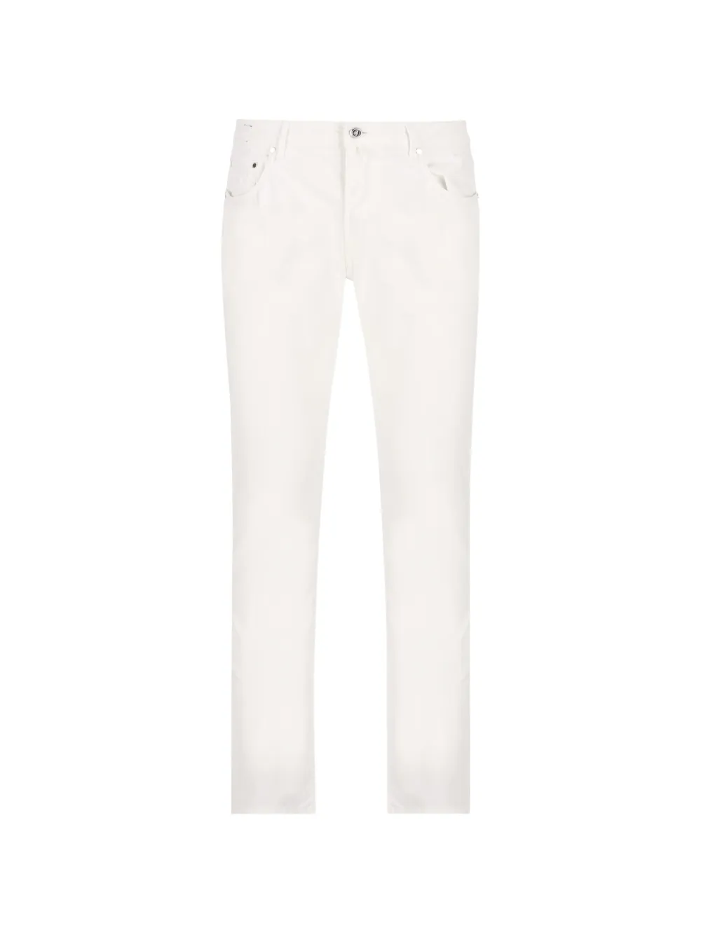 Hand Picked Ravello logo-patch jeans - Bianco
