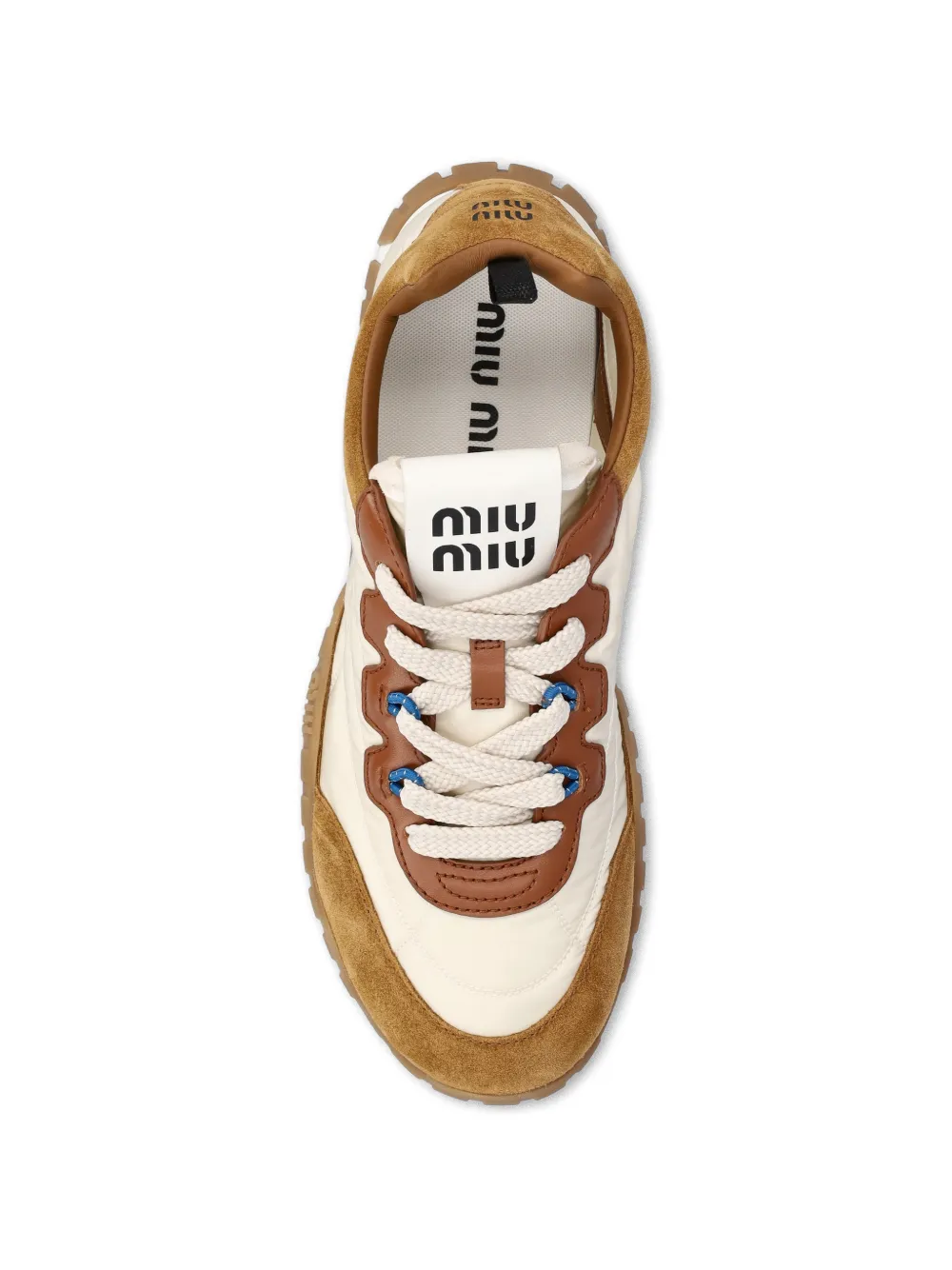 Miu Tyre panelled sneakers Beige