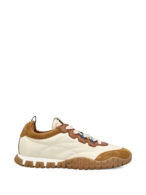 Miu Miu Tyre Technical Fabric And Suede Sneakers | Silver | FARFETCH