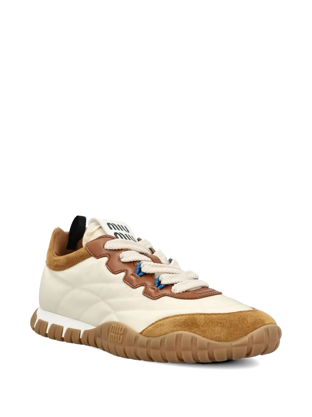 Miu Tyre panelled sneakers Beige