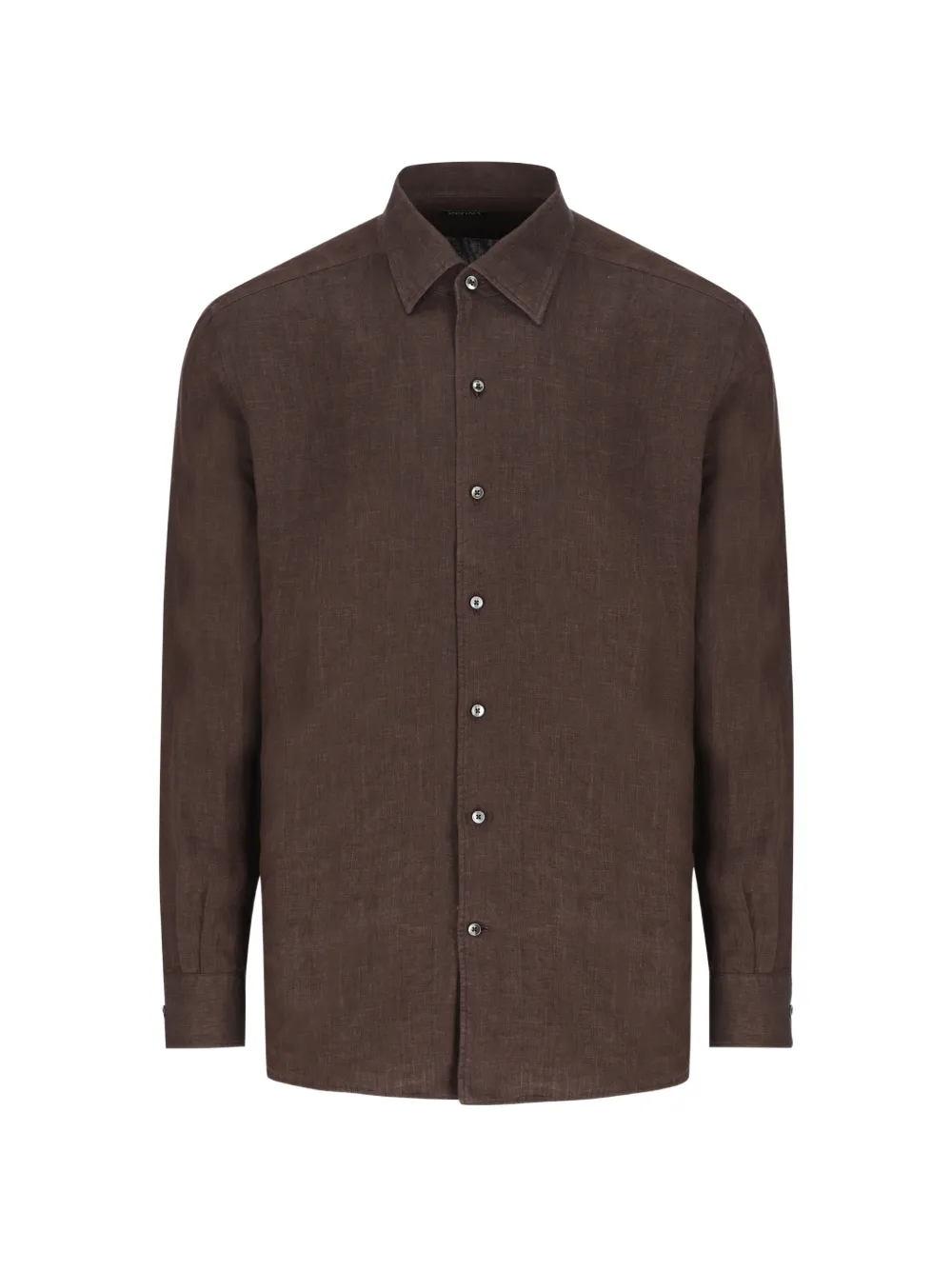 Zegna Oasi Lino délavé-effect shirt - Marrone