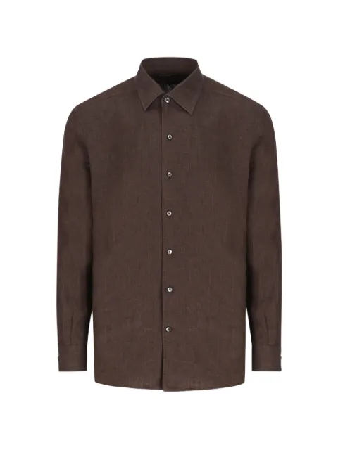 Zegna Oasi Lino délavé-effect shirt