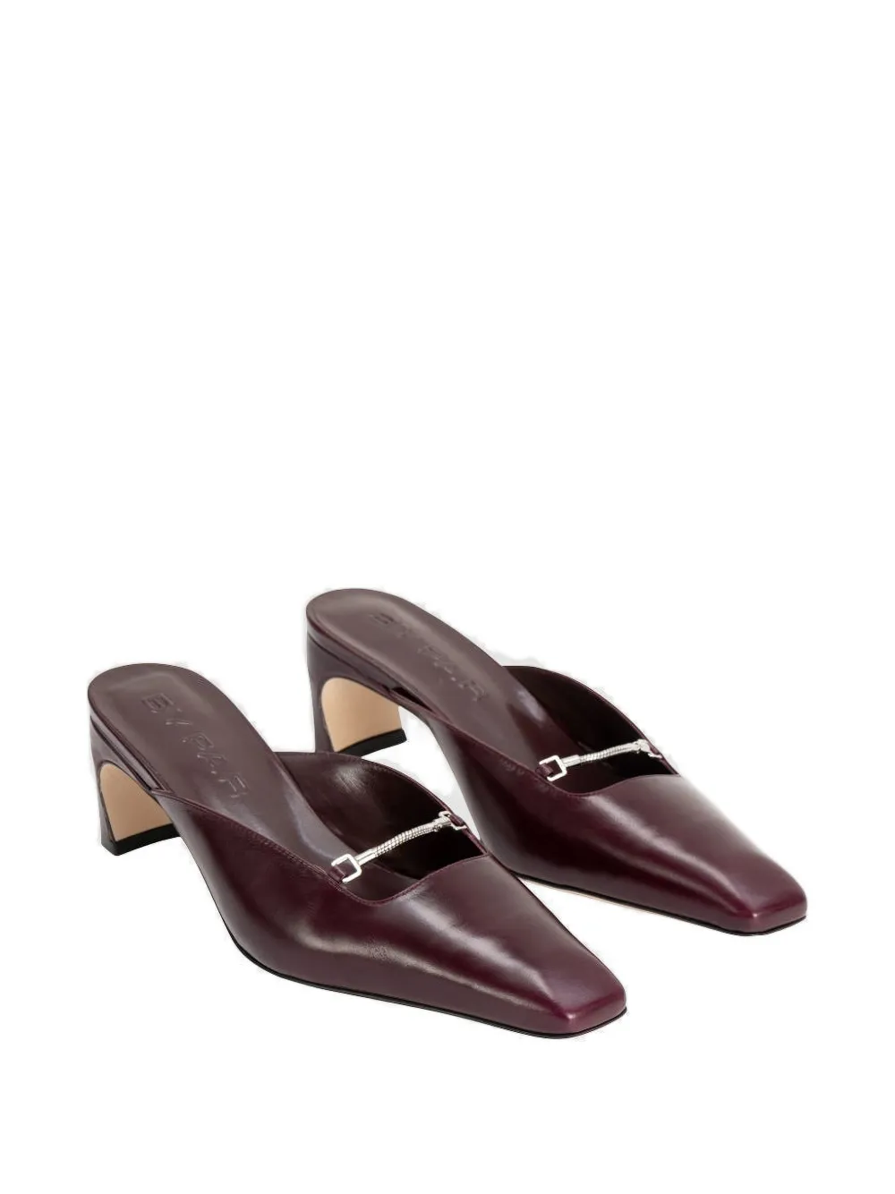 BY FAR Leda chain-detail mules Rood