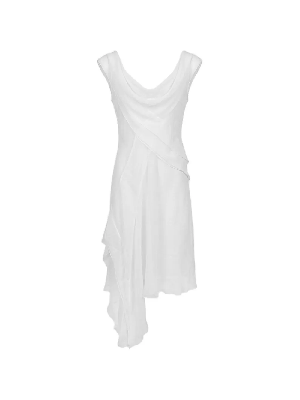 Gimaguas Boa ruffled asymmetric dress - Bianco
