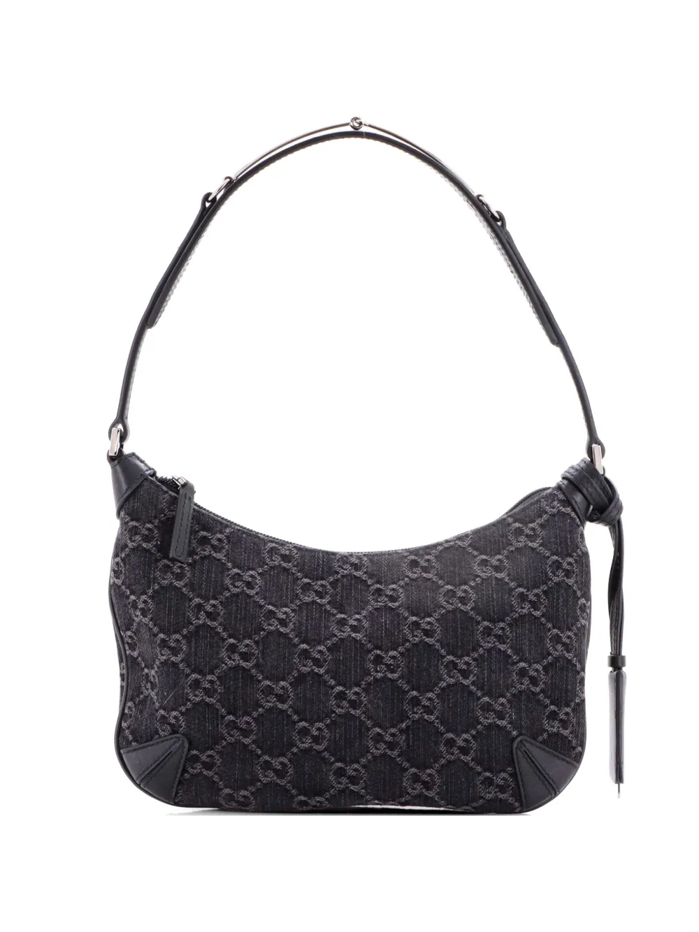 Gucci Pre-Owned Horsebit Slim GG Denim with Leather Small shoulder bag - Schwarz