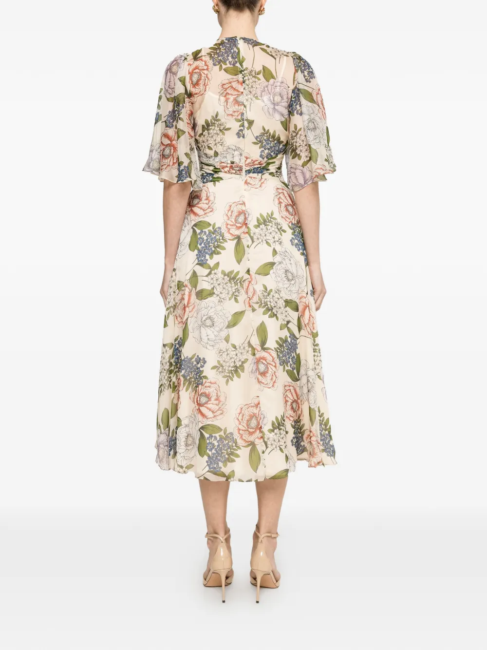 NISSA Midi-jurk met strikdetail Beige