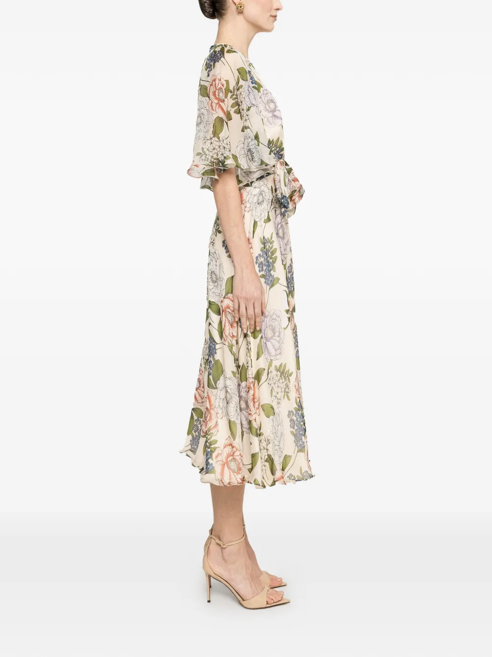 NISSA Midi-jurk met strikdetail Beige