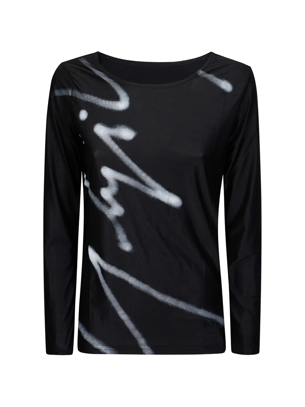 Yohji Yamamoto graffiti-print long-sleeve T-shirt - Nero