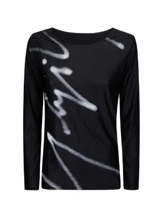 Yohji Yamamoto グラフィティ ロングTシャツ | ブラック | FARFETCH JP
