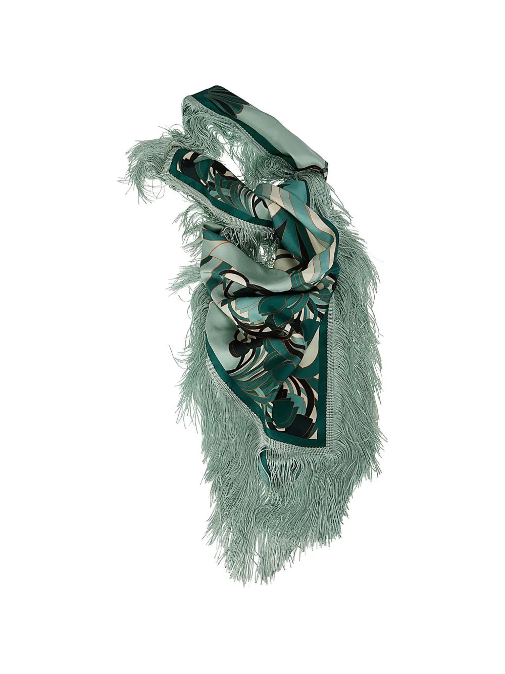 La DoubleJ reversible fringed scarf - Verde