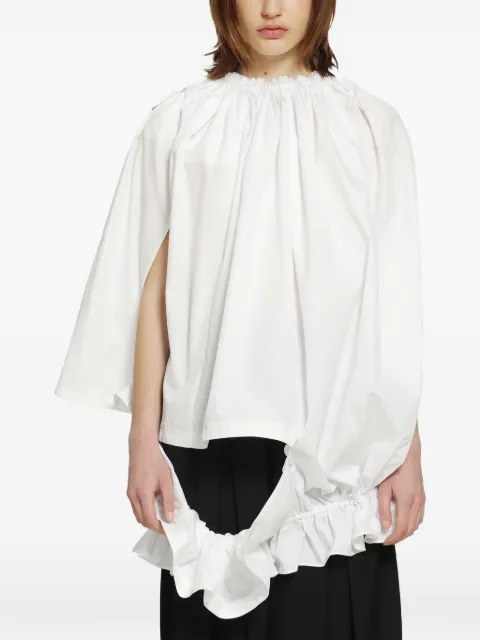 Comme Des Garçons gathered ruffled cotton blouse