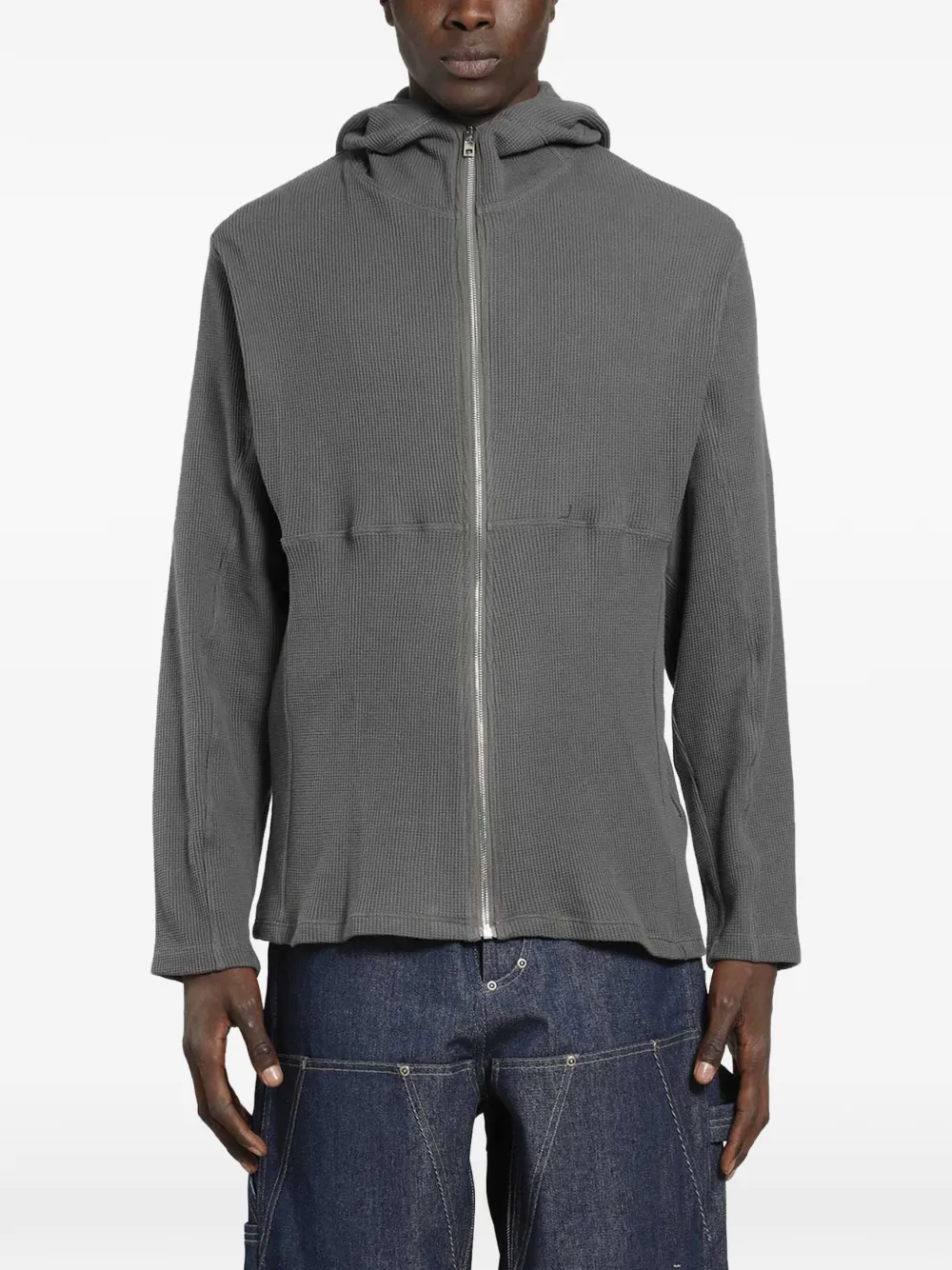 BRYAN JIMENÈZ thermal zip-up hoodie - Grau