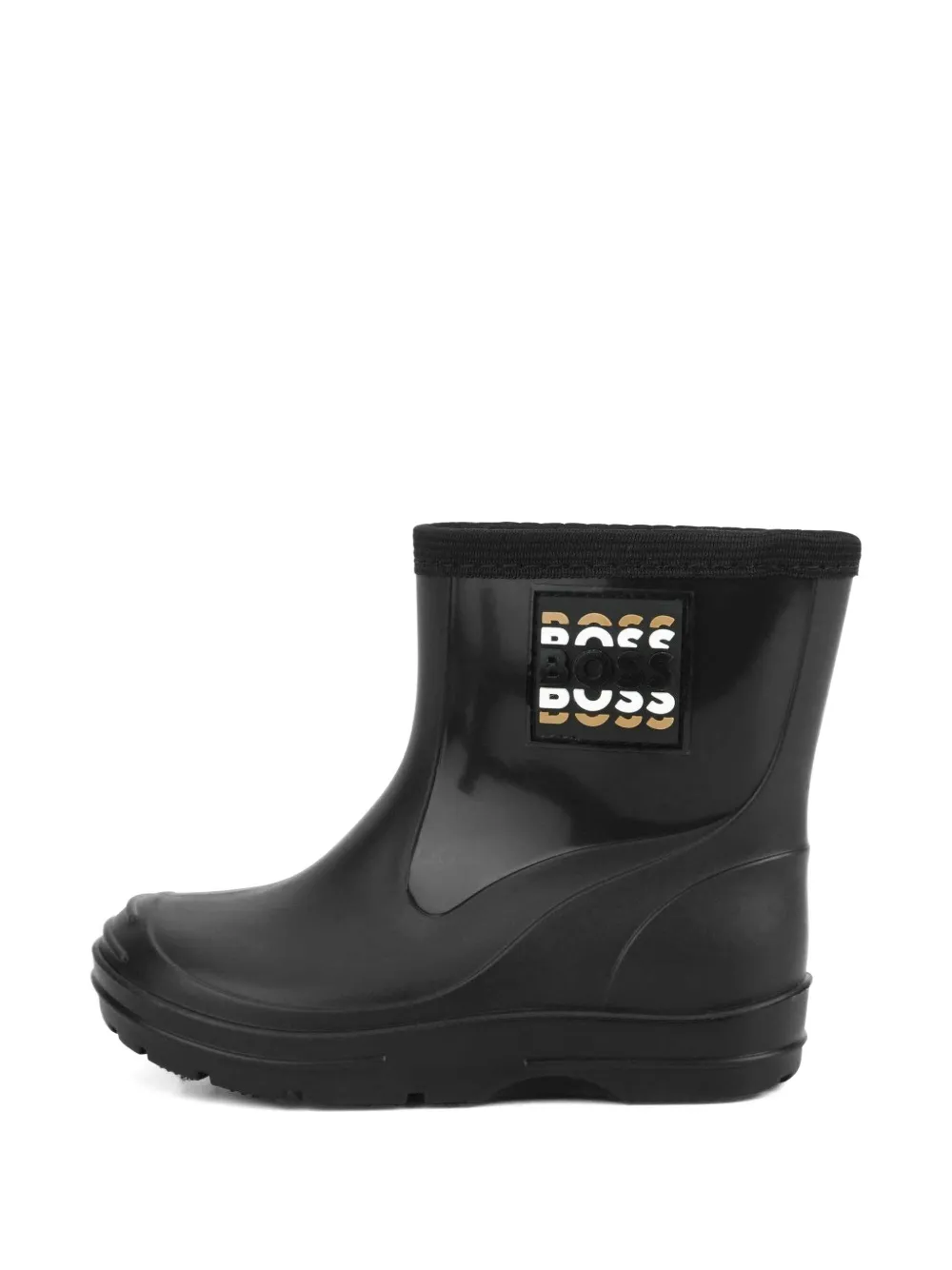 BOSS Kidswear logo-patch wellies Zwart