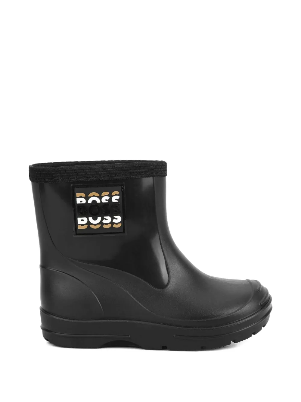 BOSS Kidswear logo-patch wellies - Nero