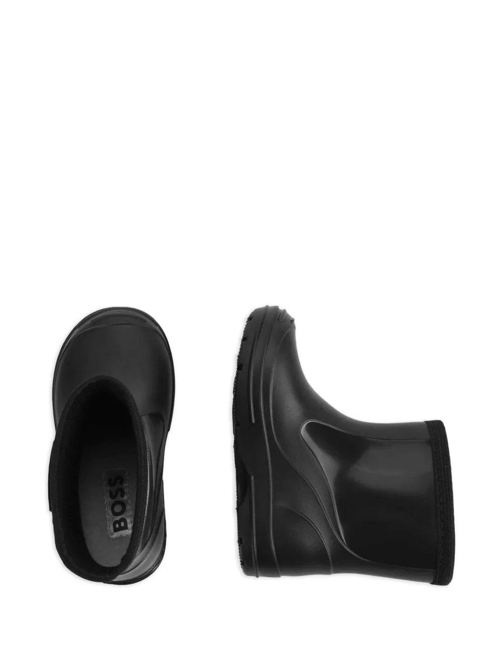 BOSS Kidswear logo-patch wellies Zwart