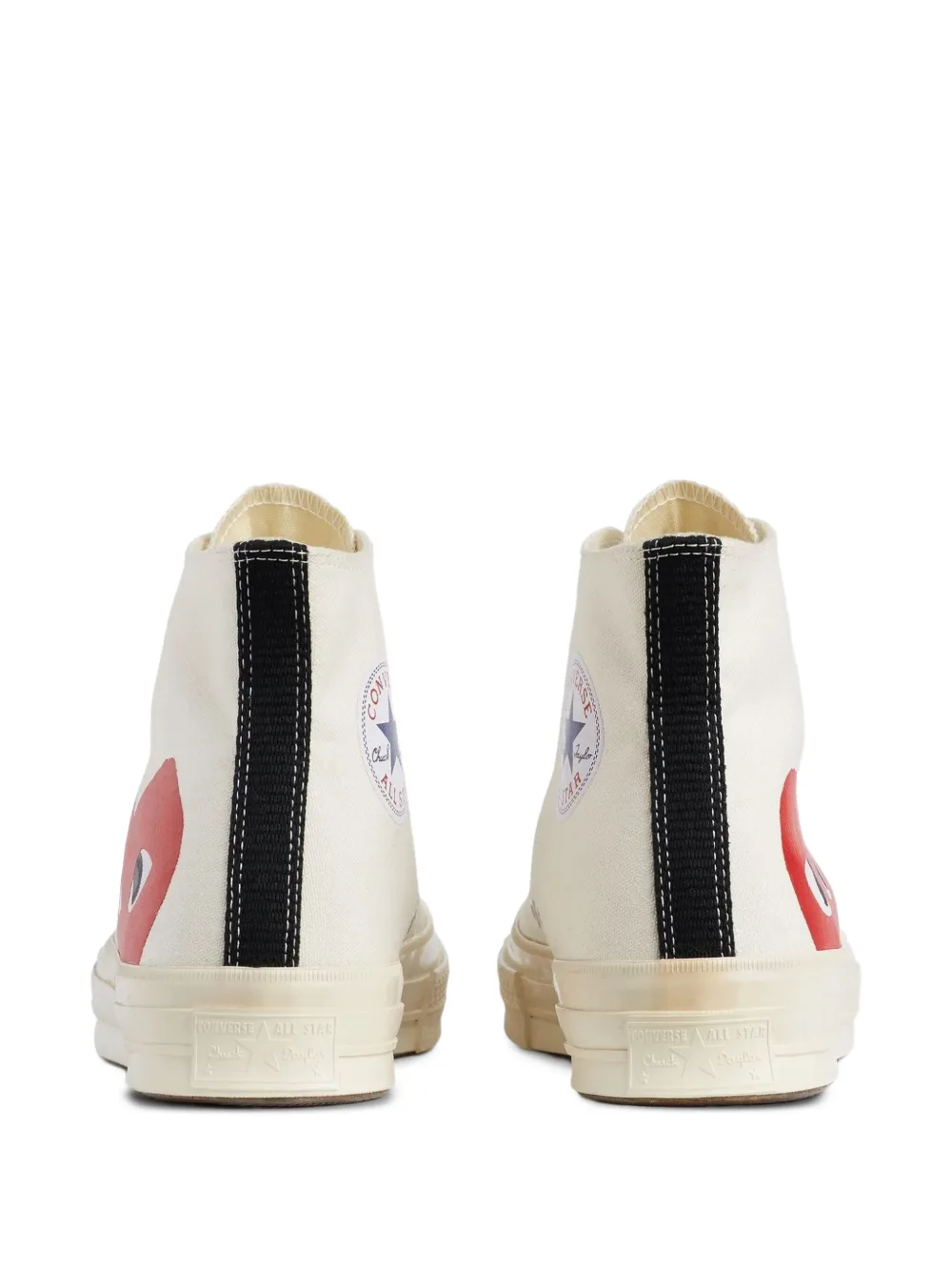 Comme Des Garçons heart-print high-top sneakers Beige