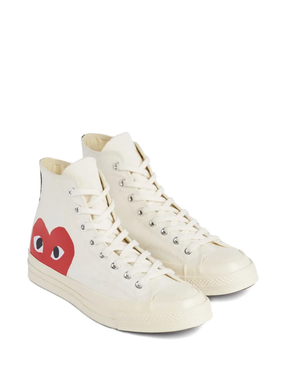 Comme Des Garçons heart-print high-top sneakers Beige