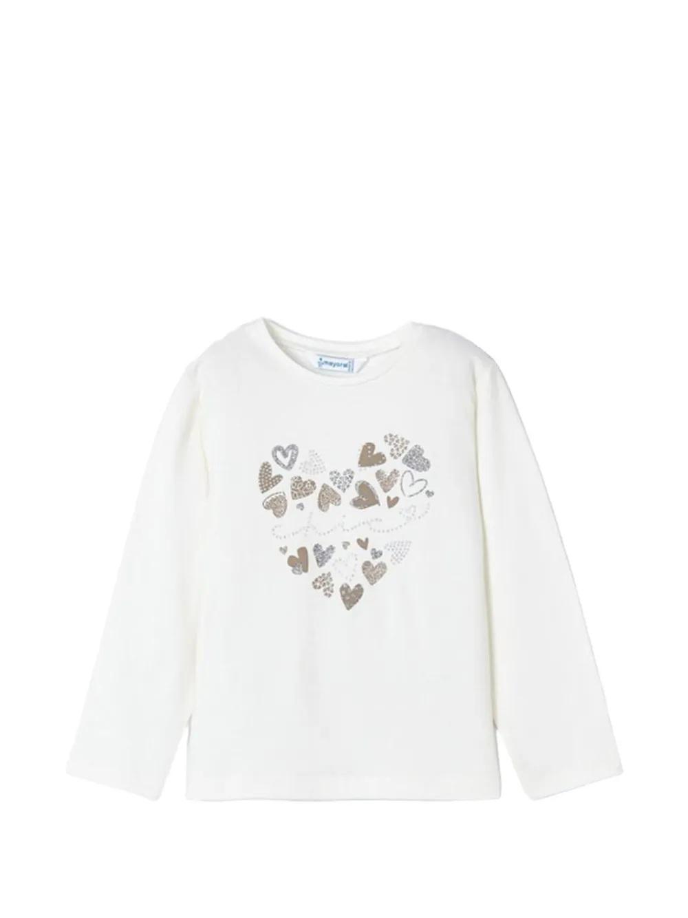MAX MARA KIDS heart-applique long-sleeve T-shirt - Bianco