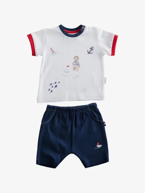 Andywawa graphic-print cotton shorts set