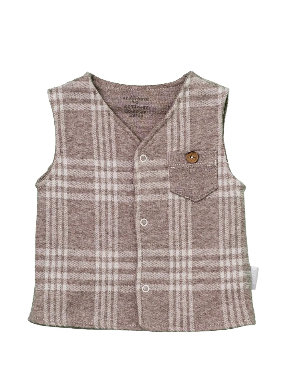 Andywawa plaid-check pocket waistcoat - Nude