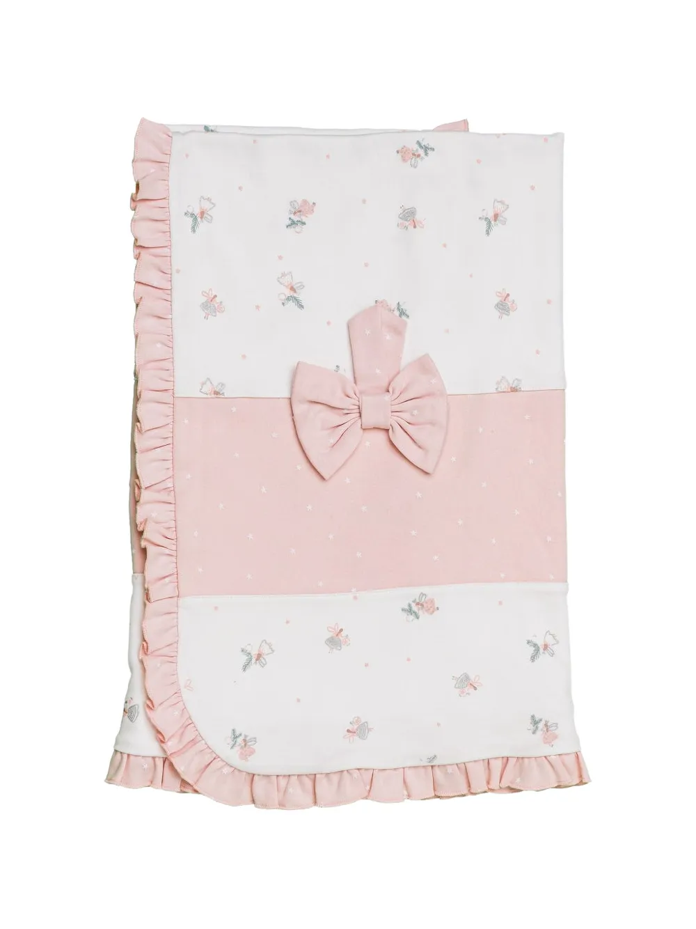 Andywawa ruffle-trim bow-detail blanket - Bianco