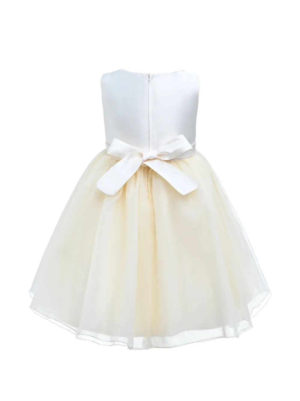 Tulleen Felice jurk met tulen strik Beige