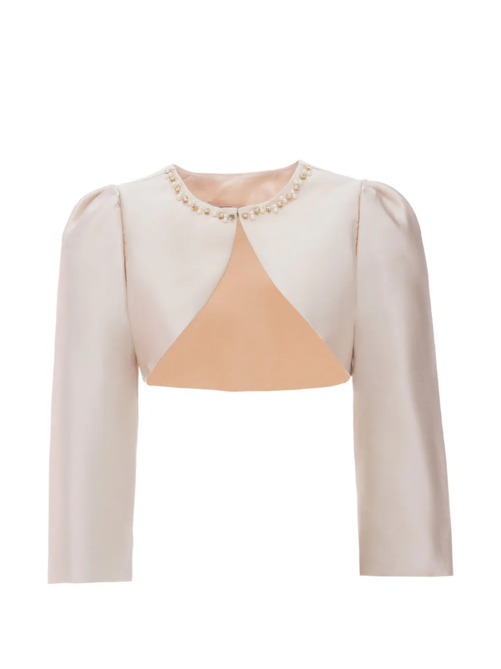 Tulleen cropped satin jacket - Toni neutri