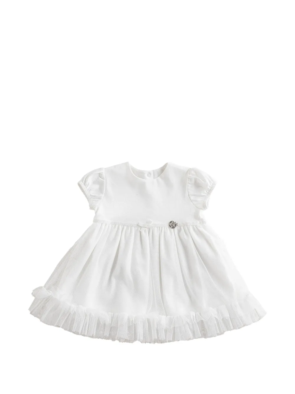Andywawa tulle-panel ruffled dress - White