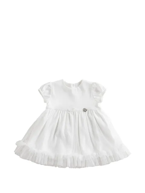 Andywawa tulle-panel ruffled dress