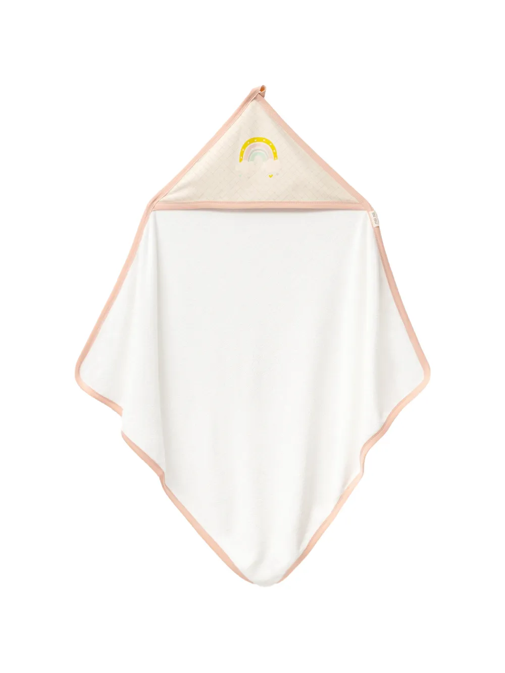 moi noi rainbow-graphic hooded towel - Weiß