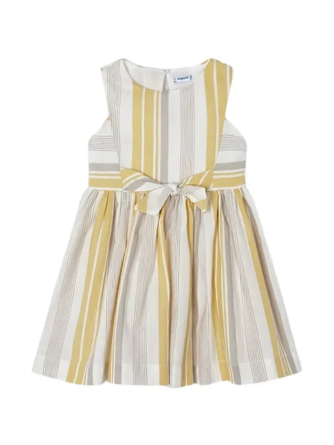 Mayoral bow-detail striped dress
