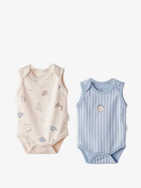 Andywawa dinosaur-print bodies (set of two)