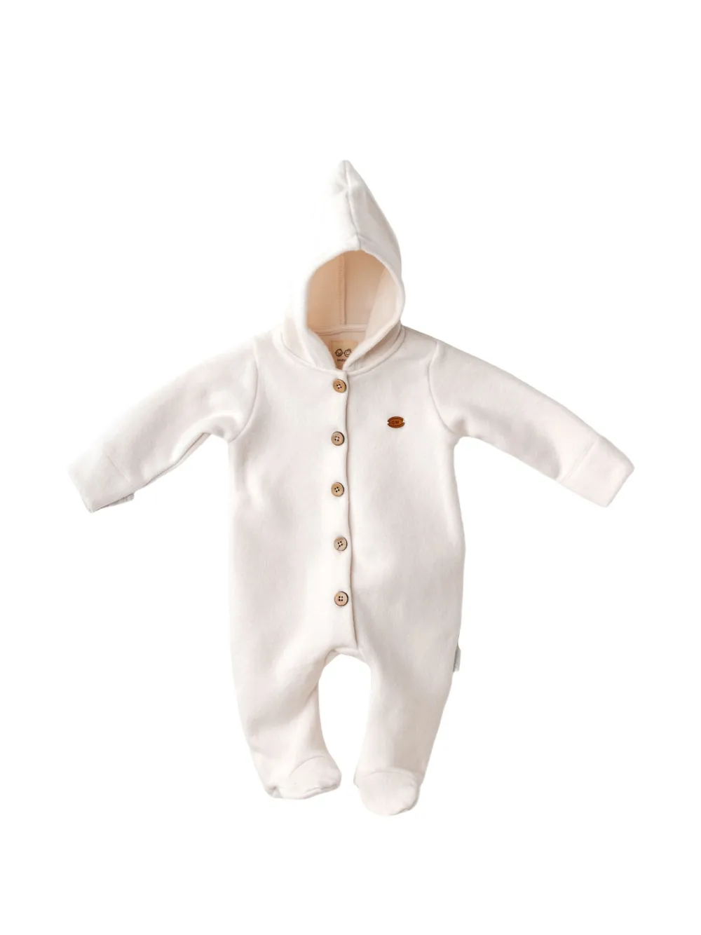 Andywawa hooded button-up romper - Neutrals