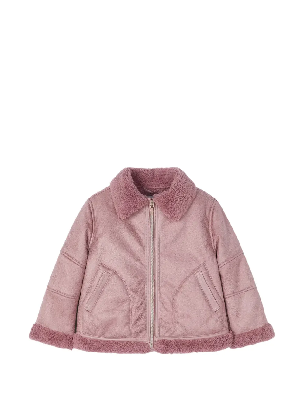 Mayoral faux-shearling zip-fastening jacket - Pink