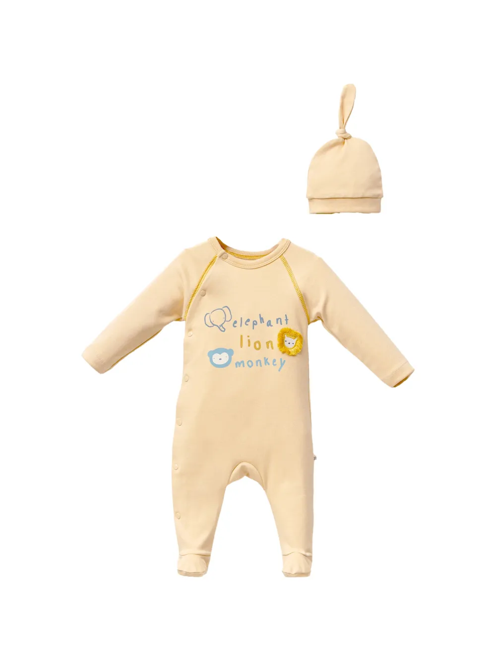 moi noi animal-graphic babygrow set - Nude