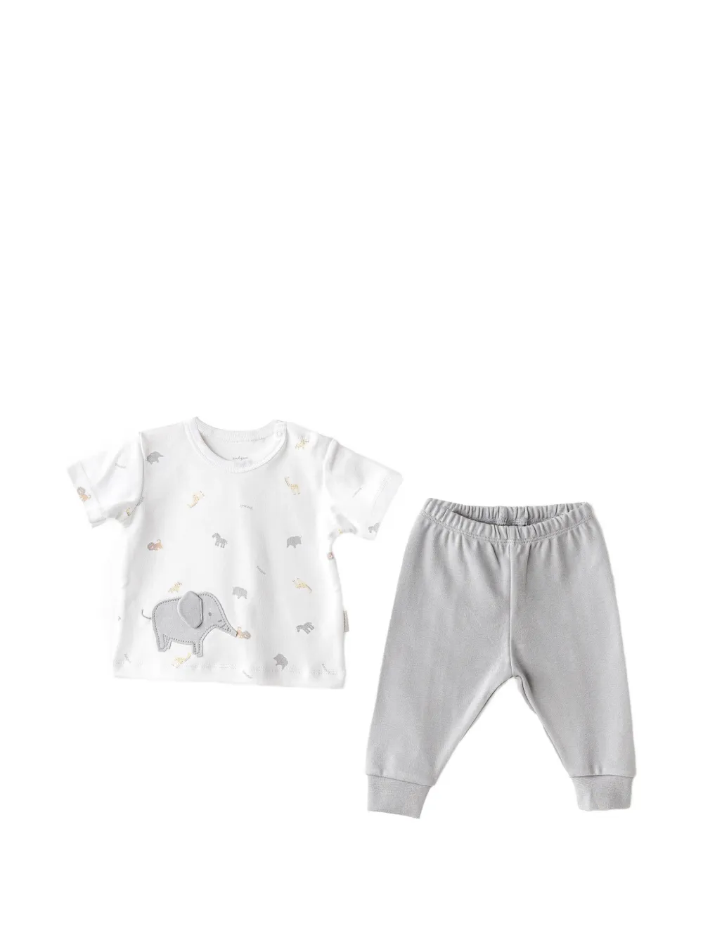 Andywawa elephant-patch animal-print trousers set - Grau