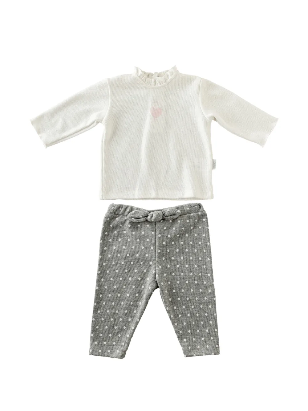 Andywawa ruffled polka-dot trousers set (set of two) - White