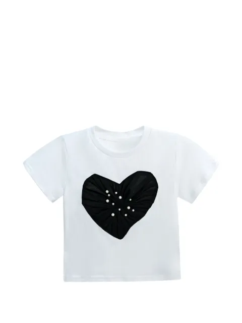 Mimi Tutu heart-appliqué faux-pearl T-shirt